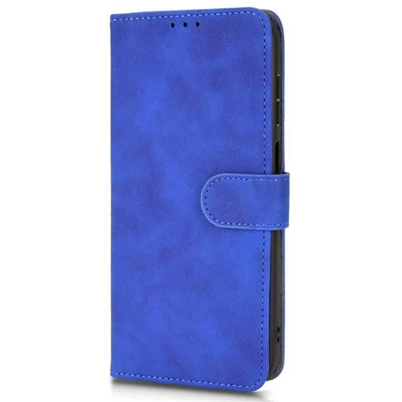 For ZTE Blade A52 Anti-Scratch Skin-Touch Feeling Cell Phone Case Magnetic Clasp PU Leather Wallet Stand - Blue
