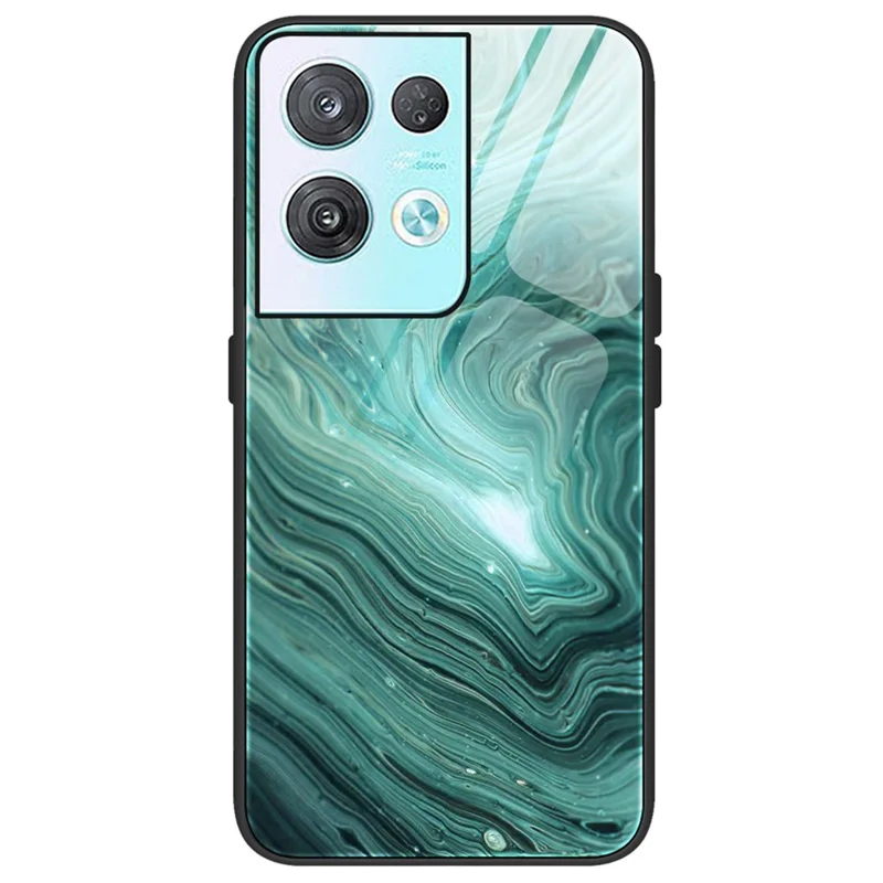 Marble Pattern Drop-proof Phone Case for Oppo Reno8 5G (Global Version) / Oppo Reno8 5G, Tempered Glass + PC + TPU Hybrid Cover - DL02