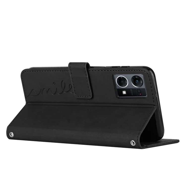 Для Oppo Reno7 4G/F21 Pro 4G Skin-touch Ceallet Case Case Shape Form - Черный