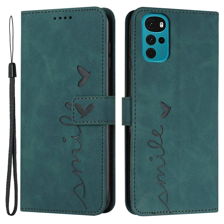 Per Motorola Moto G22 Forma Cardiaca Impressa Pullotto Pullotto Pulla Percola Per Più Stante Stroffico Coperchio Succhi - Verde