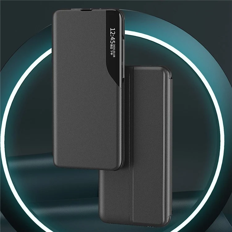 Чехол для телефона For Honor X9 5G / X30 5G / Magic4 Lite 5G с защитным окном и функцией подставки, кожаный, черный