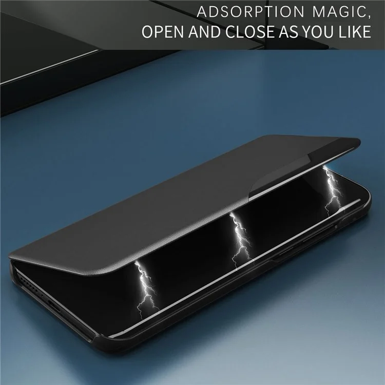 Para iPhone 14 Pro Max 6,7 polegadas Clear View Window Folio Flip Leather Phone Case Stand Anti-scratch Phone Cover - Preto