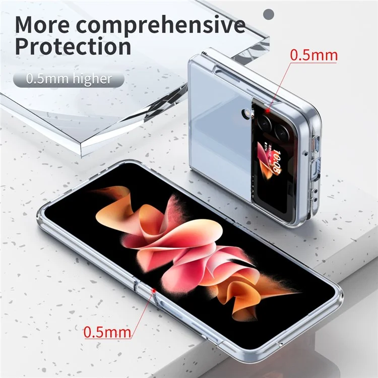 For Samsung Galaxy Z Flip4 5G Transparent PC Precise Cutout Electroplate Phone Case Anti-scratch Cover - Transparent