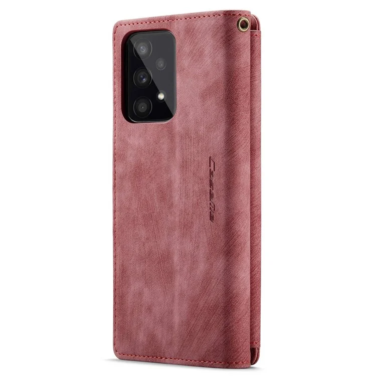 CASEME C30 Series per Samsung Galaxy A33 5G Custodia del telefono antiurto con tasca con zip Portafoglio PU Pelle Slot per più carte Supporto Custodia per telefono - Rosso