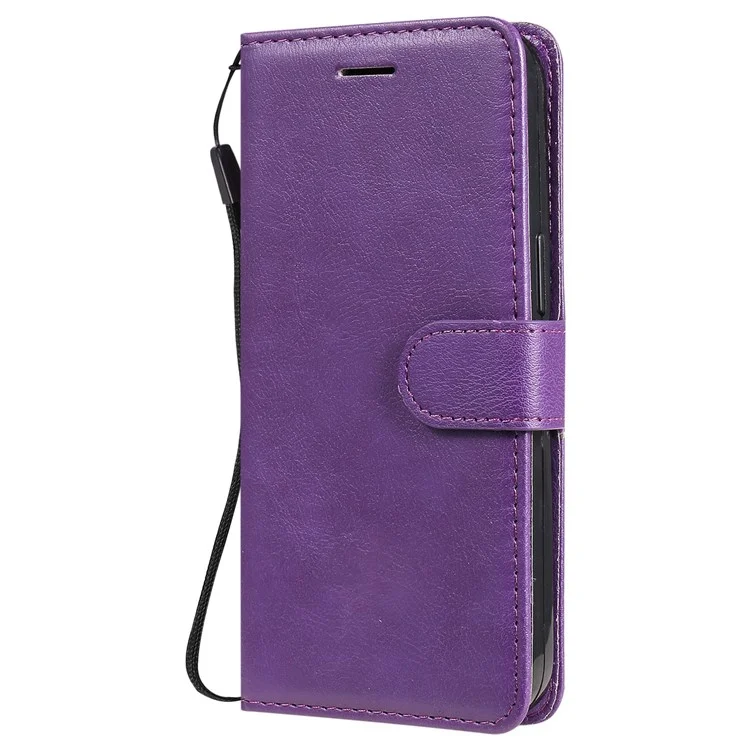 Per Iphone 14 6,1 Pollici in Pelle KT Serie 2 Anti-fall Wallet Telefono Case PU in Pelle Full Protection Full Cover Magnetic Flip Cover Con Cinturino - Viola