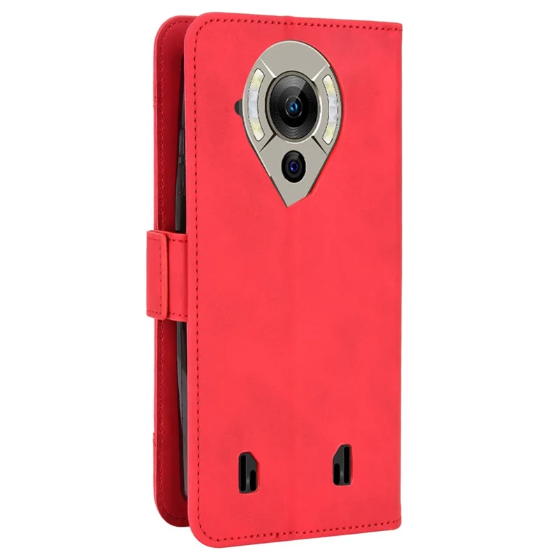 Multiple Card Slots PU Leather Case for Oukitel WP16, Double Magnetic Clasp Folio Flip Phone Case with Stand Wallet - Red
