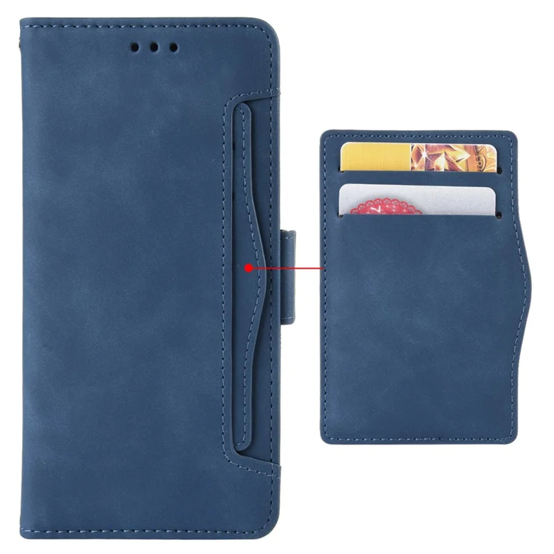 Multiple Card Slots PU Leather Case for Oukitel WP16, Double Magnetic Clasp Folio Flip Phone Case with Stand Wallet - Blue