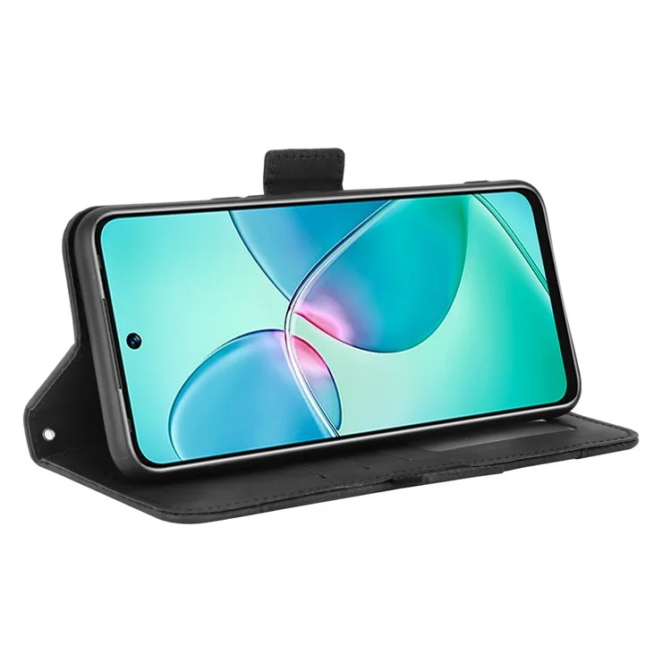 Чехол для Infinix Hot 12 Play 4G с несколькими слотами для карт, чехол-кошелек из искусственной кожи со стойкой - черный