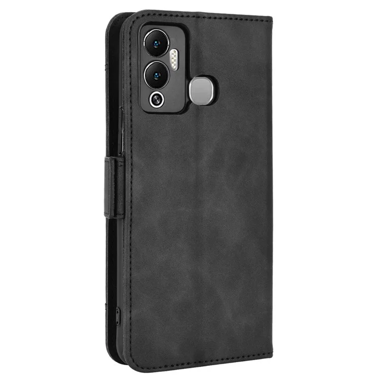 Чехол для Infinix Hot 12 Play 4G с несколькими слотами для карт, чехол-кошелек из искусственной кожи со стойкой - черный