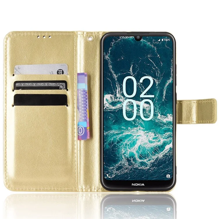 Crazy Horse Texture Téléphone Case Pour Nokia C200 4G, Support Portefeuille PU le Cuir Complet de Protection Corporelle Shel de la Couverture de Téléphone - or
