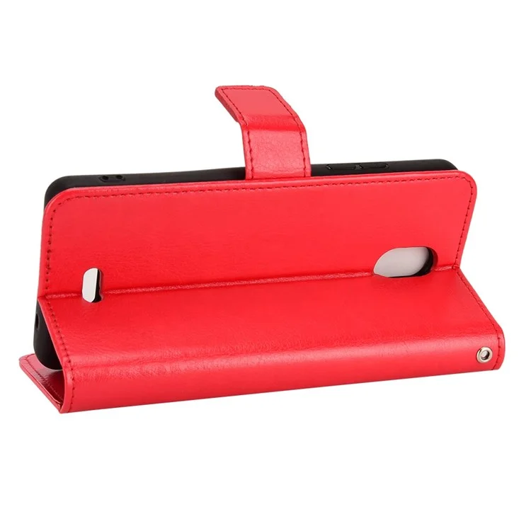 Para a Carteira de Suporte Crazial Nokia C100 4g Pele de Cavalo Maluco - Vermelho