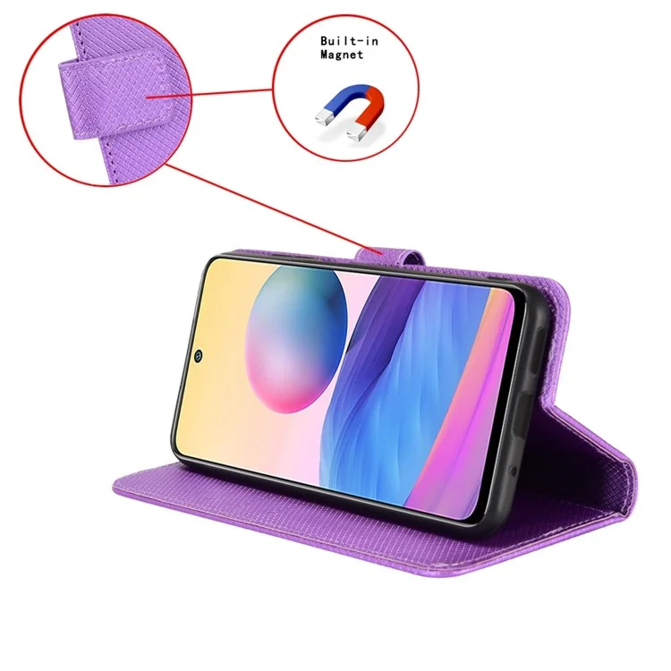 For Nokia C100 4G Diamond Texture Stand Wallet Phone Case PU Leather + TPU Full Protection Cover - Purple