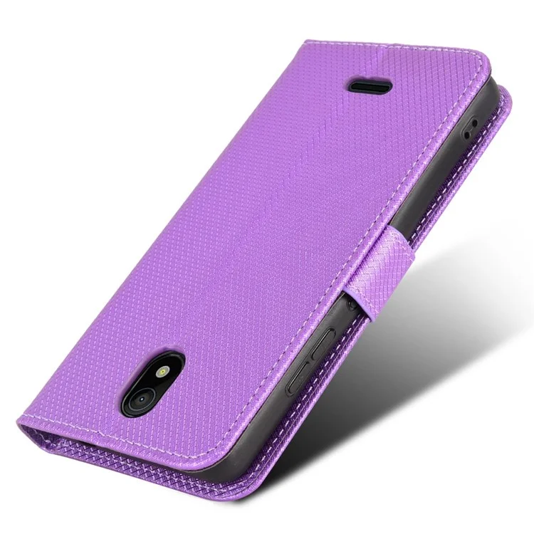 For Nokia C100 4G Diamond Texture Stand Wallet Phone Case PU Leather + TPU Full Protection Cover - Purple