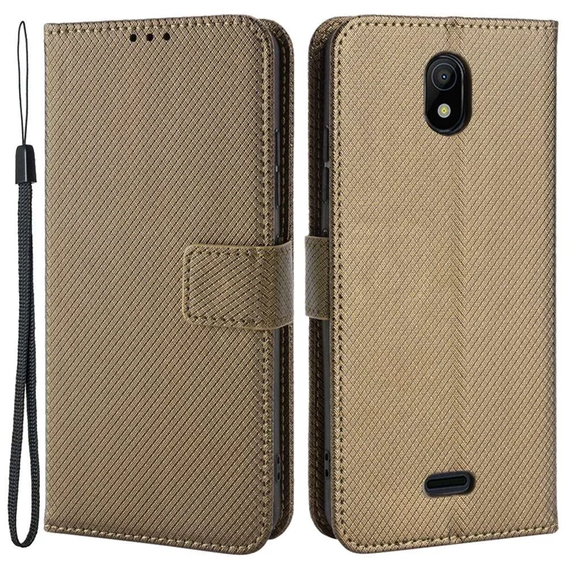 För Nokia C100 4G Diamantstruktur Ställbara Plånboksfodral för Telefon PU-läder + TPU Helskalskyddsomslag - Brun