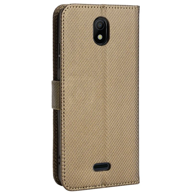 För Nokia C100 4G Diamantstruktur Ställbara Plånboksfodral för Telefon PU-läder + TPU Helskalskyddsomslag - Brun