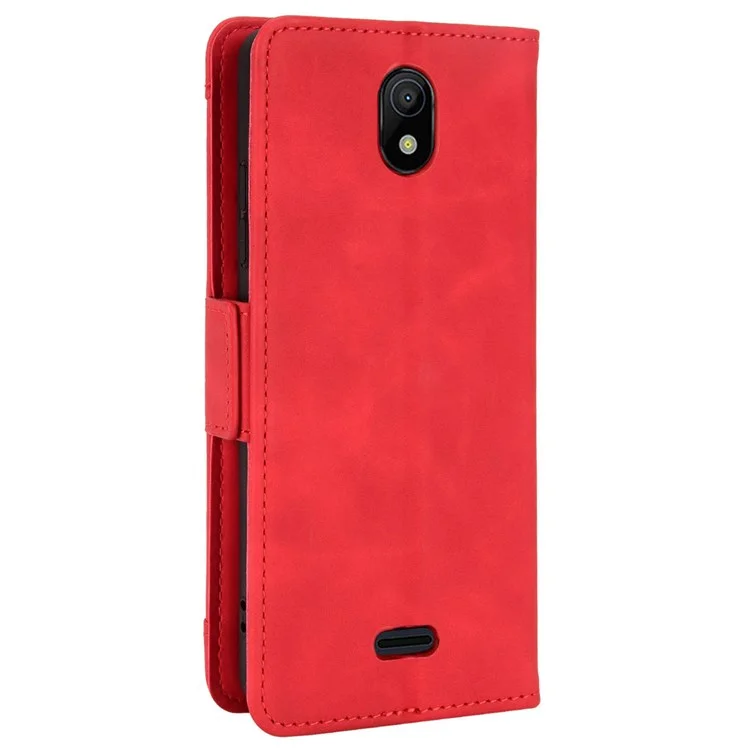 Para Slots de Cartão Múltiplo do Nokia C100 4g, Capa de Proteção Completa, Fecho Magnético Duplo PU Couro de Couro Tampa da Carteira - Vermelho
