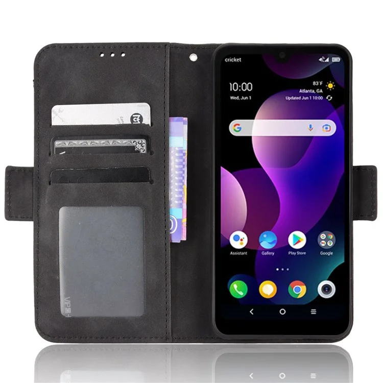 Pour Tcl 30 Z Cartes à Cartes Multiples du Support de Téléphone Portefeuille Double Fermoir Magnétique en Cuir pu Couvercle Anti-drop - le Noir