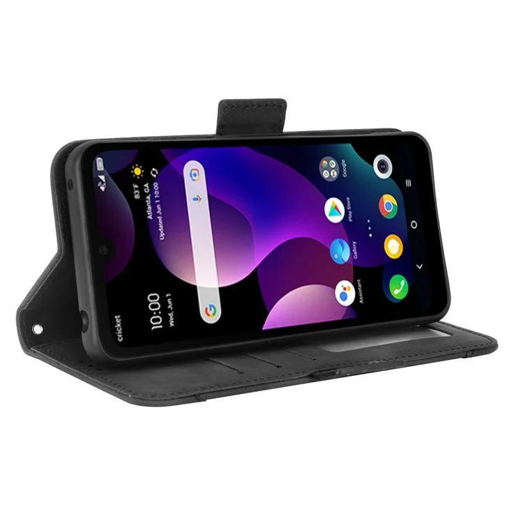 Pour Tcl 30 Z Cartes à Cartes Multiples du Support de Téléphone Portefeuille Double Fermoir Magnétique en Cuir pu Couvercle Anti-drop - le Noir