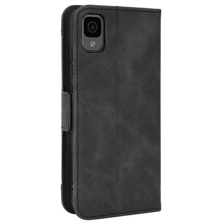 Pour Tcl 30 Z Cartes à Cartes Multiples du Support de Téléphone Portefeuille Double Fermoir Magnétique en Cuir pu Couvercle Anti-drop - le Noir