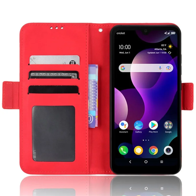 Für TCL 30 Z Mehrere Kartensteckplätze Telefon Stand Wallet Hülle Doppelmagnetverschluss PU Leder Anti-drop-abdeckung - Rot