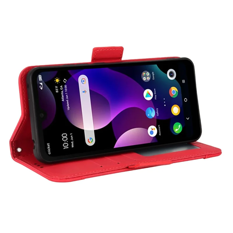 Für TCL 30 Z Mehrere Kartensteckplätze Telefon Stand Wallet Hülle Doppelmagnetverschluss PU Leder Anti-drop-abdeckung - Rot