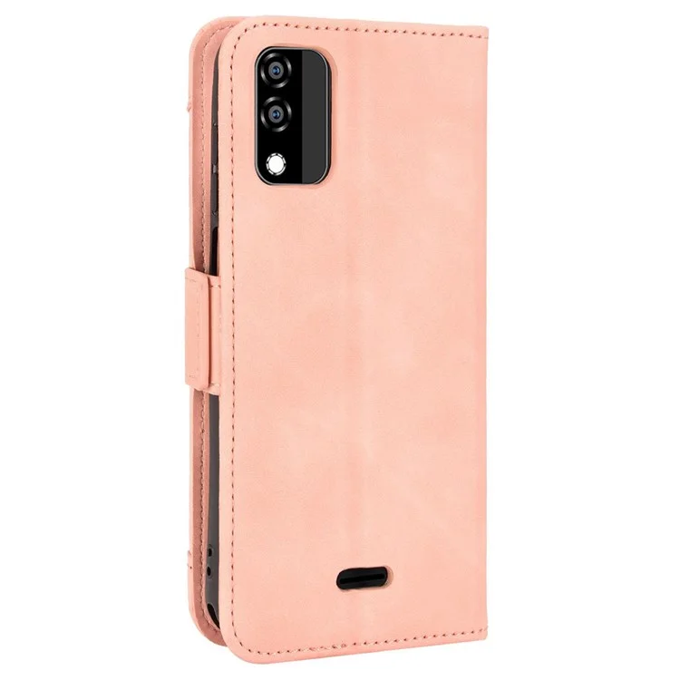 For BLU C5 Max PU Leather Wallet Case Multiple Card Slots Stand Double Magnetic Clasp Shockproof Flip Folio Cover - Pink