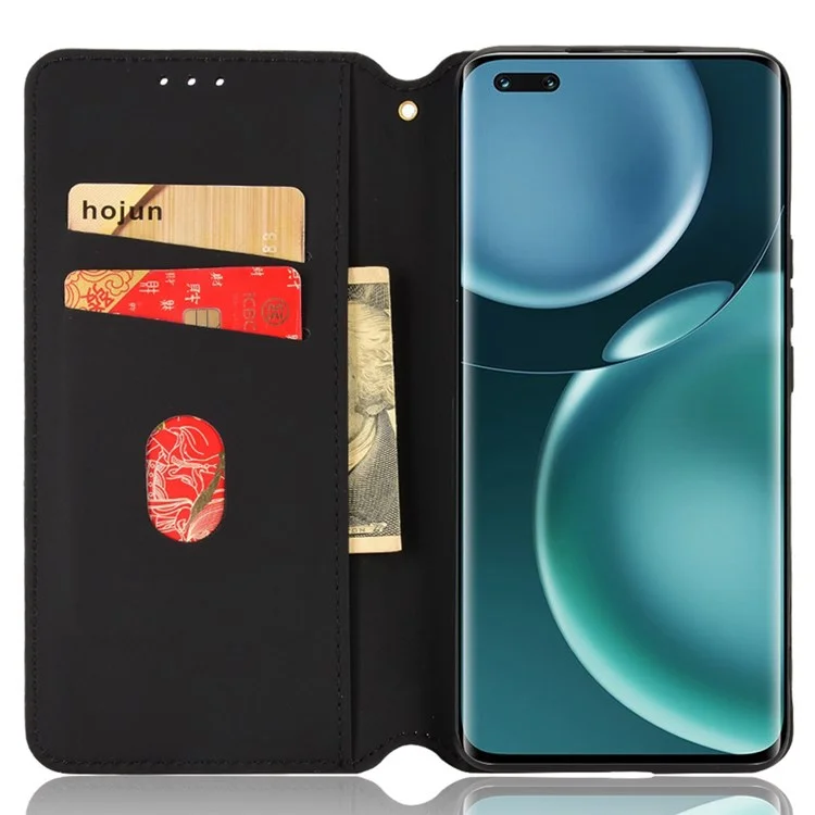 Per Honor Magic4 Pro 5G Exprinted Rhombus Pattern Telefono Copertura PU Leather Design Magnetic Design Wallet Case - Marrone
