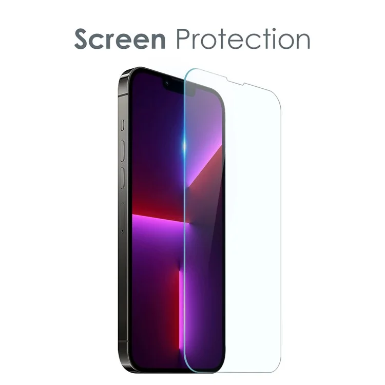 Northjo Pour Iphone 13 Pro 6,1 Pouces Case de Téléphone TPU Transparent Avec Protecteur D'écran de la Lentille Arrière en Verre Trempé de 9h Protecteur