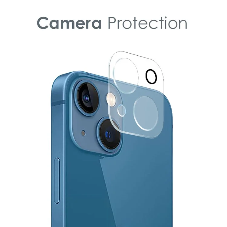 NORTHJO Para iPhone 13 6.1 pulgadas Funda de teléfono móvil de alta transmitancia con protector de pantalla de vidrio templado y cubierta de lente de cámara trasera