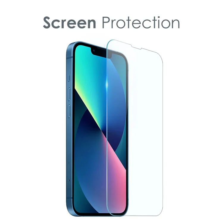NORTHJO Para iPhone 13 6.1 pulgadas Funda de teléfono móvil de alta transmitancia con protector de pantalla de vidrio templado y cubierta de lente de cámara trasera