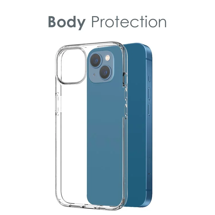 NORTHJO Para iPhone 13 6.1 pulgadas Funda de teléfono móvil de alta transmitancia con protector de pantalla de vidrio templado y cubierta de lente de cámara trasera