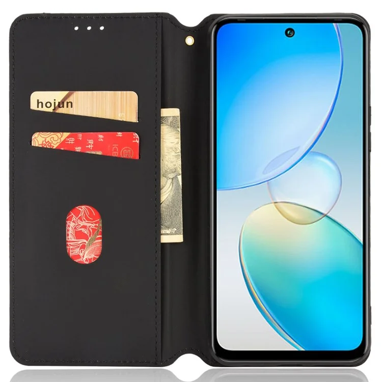 Para Infinix Hot 12 4G X6817 PU Flip Flip Billet Function Soport Function Imprimido Rombus Patrón de Cierre Magnético de Cierre Automotriz Cubierta de Cierre Automático - Plata