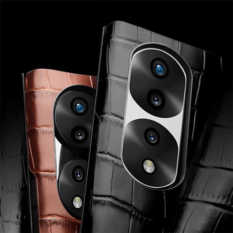 Qialino Pour Honor 70 Pro + 5G Couverture Téléphonique, Vue Voir la Texture de Crocodile Véritable en Cuir Proof Folio Flip Auto Wake / Sleep Case - le Noir