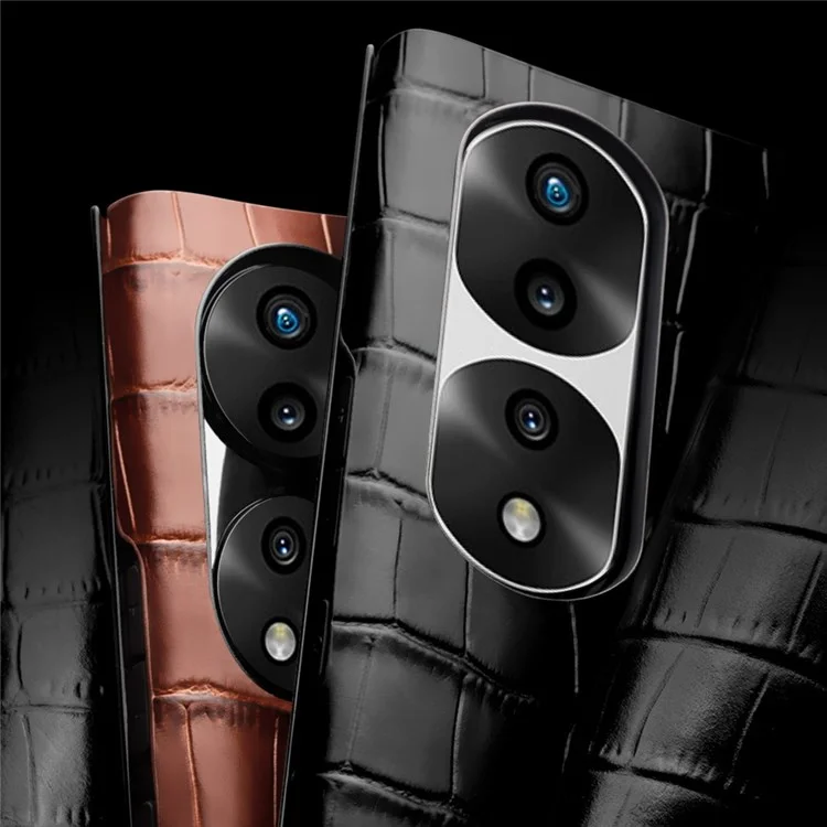 Qialino Pour L'honneur 70 5G Couverture Téléphonique Bien Protégé, Vue Voir la Fenêtre Crocodile Texture Volio Folio en Cuir Flip Auto Wake / Sleep Case - le Noir