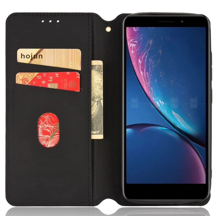 For Hot Pepper Serrano 3 PU Leather Stand Wallet Case Rhombus Imprint Magnetic Auto Closing Phone Drop-proof Cover - Brown