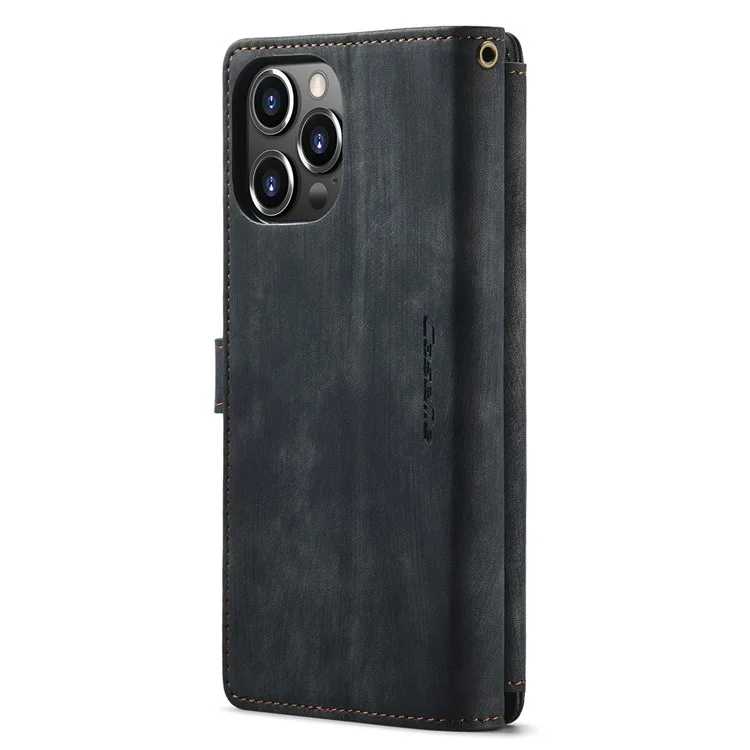 Caseme C30 Series Для Iphone 13 Pro Max 6,7 Дюйма Drop-proof Pocket Pocket Wallet Case Function Function PU - Черный