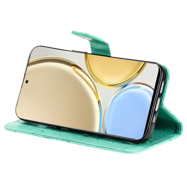 KT Leather Series-2 для Honor X9 5G/X30 5G/Magic 4 Lite 5G Butterfly Imprinted PU Leather Wallet Case Stand Anti-wear Phone Flip Cover - Зеленый