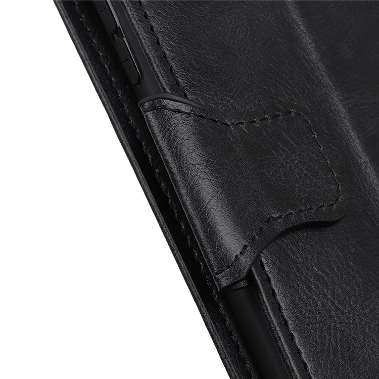For Nokia G100 Anti-fall Phone Flip Wallet Case Stand Function Crazy Horse Texture Magnetic PU Leather Mobile Phone Shell - Black