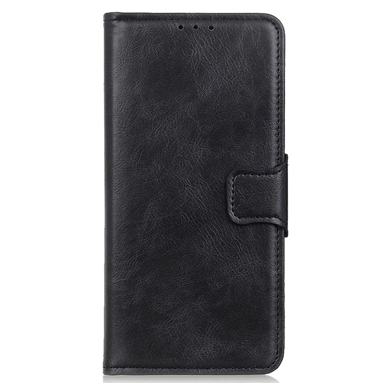 For Nokia G100 Anti-fall Phone Flip Wallet Case Stand Function Crazy Horse Texture Magnetic PU Leather Mobile Phone Shell - Black