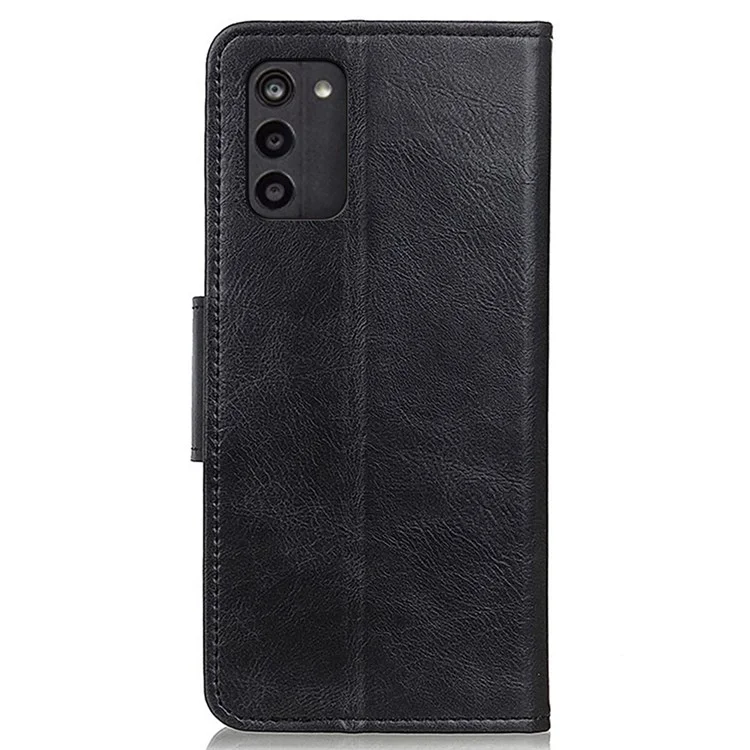 For Nokia G100 Anti-fall Phone Flip Wallet Case Stand Function Crazy Horse Texture Magnetic PU Leather Mobile Phone Shell - Black