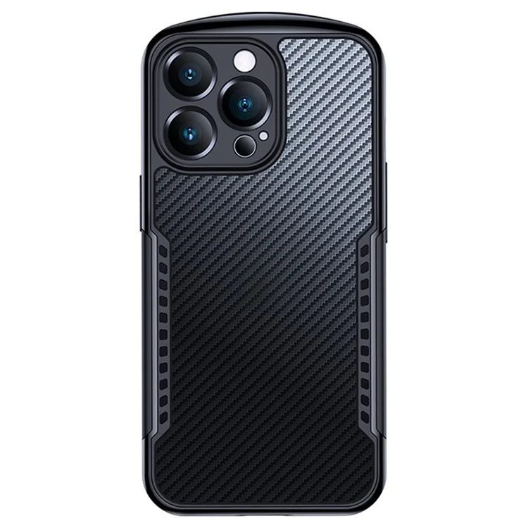 XUNDD for iPhone 13 Pro Max 6.7 inch Anti-drop Matte Phone Case with Camera Protection Carbon Fiber Texture Acrylic + TPU Strengthen Four Corners Back Cover - Green