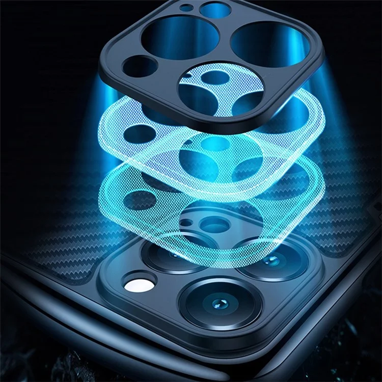 XUNDD for iPhone 13 Pro Max 6.7 inch Anti-drop Matte Phone Case with Camera Protection Carbon Fiber Texture Acrylic + TPU Strengthen Four Corners Back Cover - Green