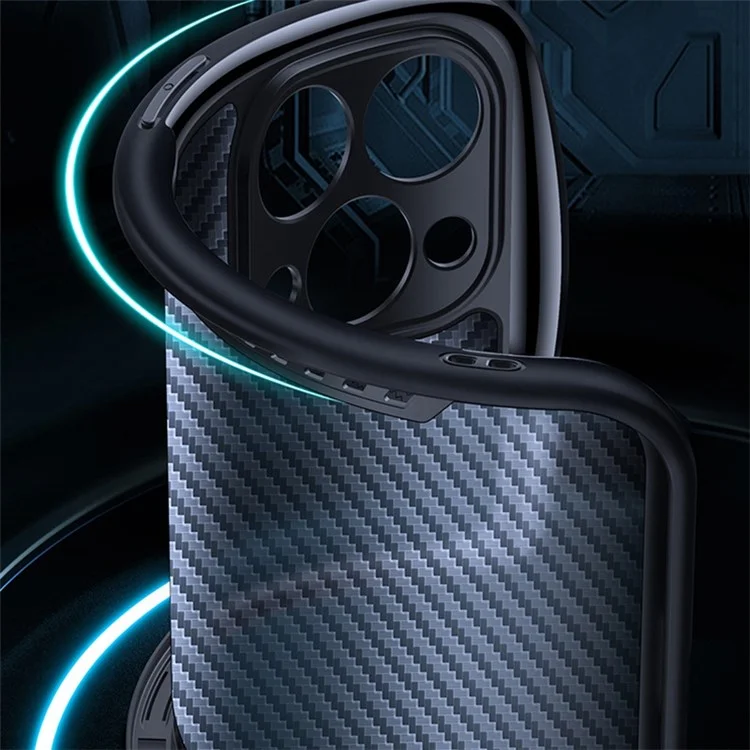 XUNDD for iPhone 13 Pro Max 6.7 inch Anti-drop Matte Phone Case with Camera Protection Carbon Fiber Texture Acrylic + TPU Strengthen Four Corners Back Cover - Green