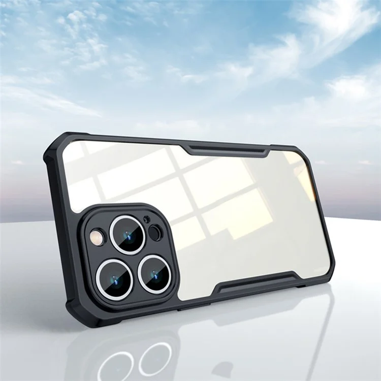 XUNDD Per iPhone 13 Pro Max 6.7 pollici TPU Bumper Custodia posteriore in acrilico Custodia per telefono resistente agli urti con angolo ad aria - Nero
