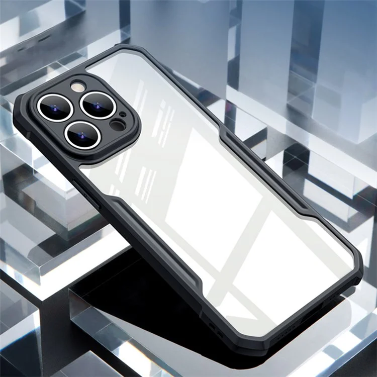 XUNDD Per iPhone 13 Pro Max 6.7 pollici TPU Bumper Custodia posteriore in acrilico Custodia per telefono resistente agli urti con angolo ad aria - Nero