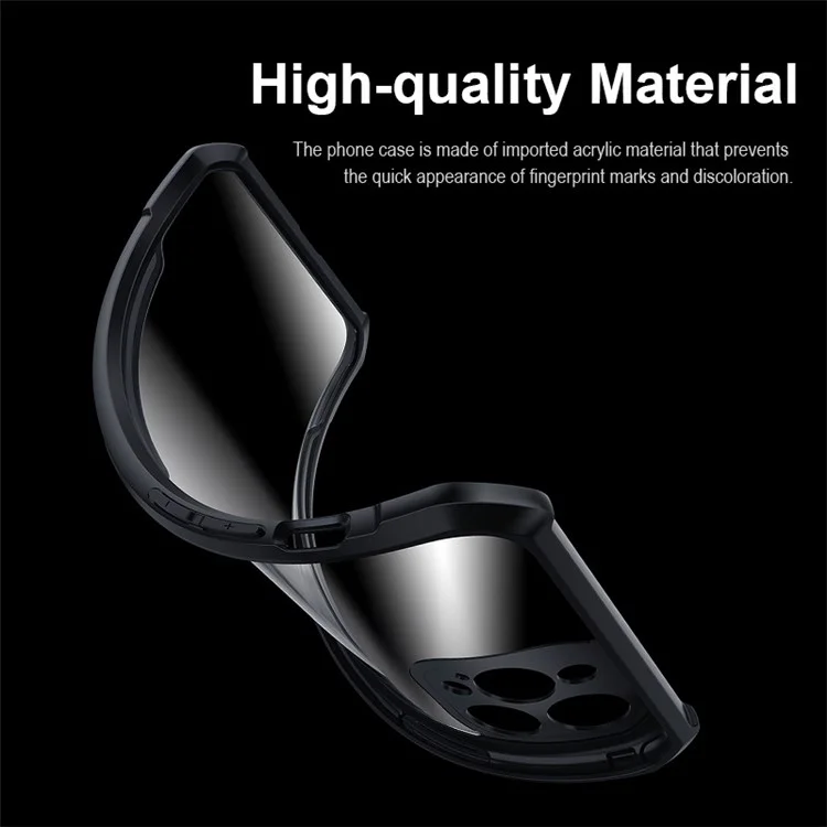 XUNDD Per iPhone 13 Pro Max 6.7 pollici TPU Bumper Custodia posteriore in acrilico Custodia per telefono resistente agli urti con angolo ad aria - Nero