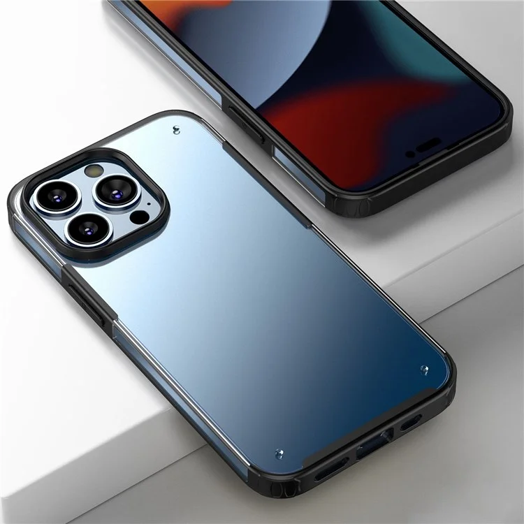 For iPhone 14 Pro Max 6.7 inch Armor Series Anti-scratch Anti-drop Matte Case Hard PC + Soft TPU Protective Mobile Phone Shell - Black