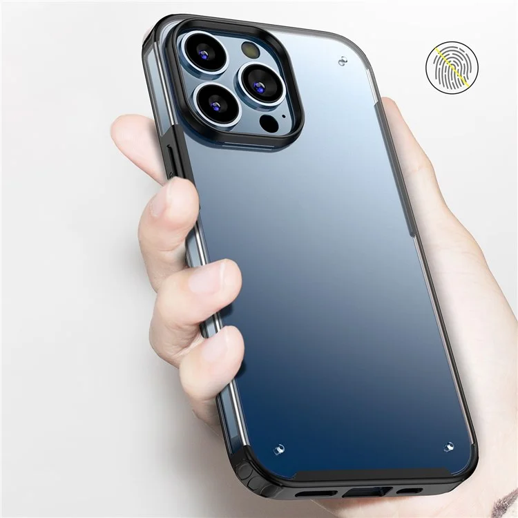 For iPhone 14 Pro Max 6.7 inch Armor Series Anti-scratch Anti-drop Matte Case Hard PC + Soft TPU Protective Mobile Phone Shell - Black
