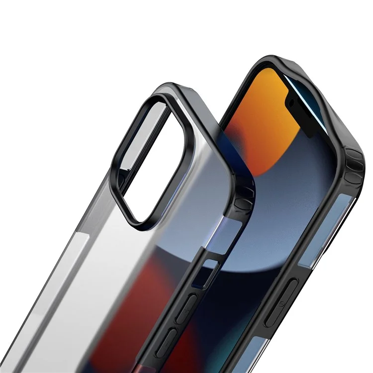 For iPhone 14 Pro Max 6.7 inch Armor Series Anti-scratch Anti-drop Matte Case Hard PC + Soft TPU Protective Mobile Phone Shell - Black