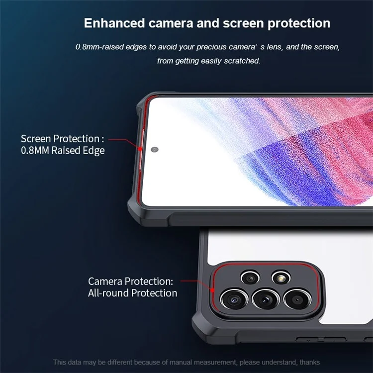 XUNDD для Samsung Galaxy A73 5G All-round Protection Phone Cover Bulit-in Airbag Technology Acrylic + TPU Mobile Phone Case